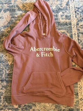 Abercrombie & Fitch Rose Mauve Pullover Hoodie with Cream Tag